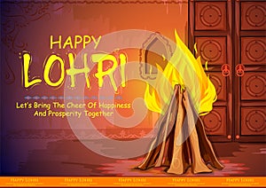 Happy Lohri holiday background for Punjabi festival