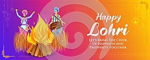 Happy Lohri holiday background for Punjabi festival