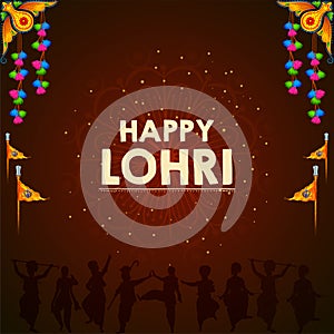 Happy Lohri holiday background for Punjabi festival