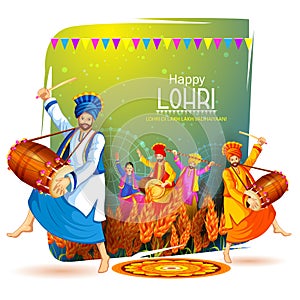 Happy Lohri holiday festival of Punjab India