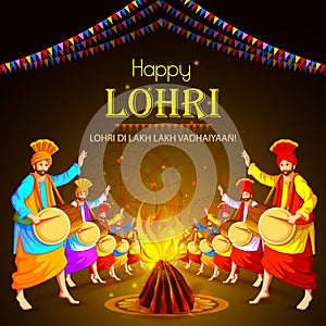 Happy Lohri holiday festival of Punjab India