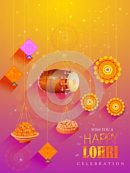 Happy Lohri holiday festival of Punjab India