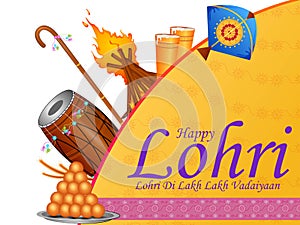 Happy Lohri holiday festival of Punjab India