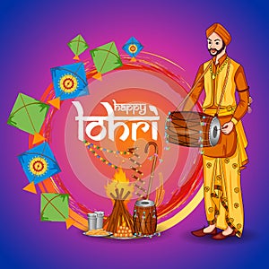 Happy Lohri holiday festival of Punjab India