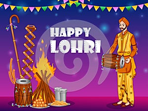 Happy Lohri holiday festival of Punjab India