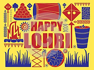 Happy Lohri Punjab festival celebration background