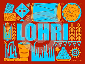 Happy Lohri Punjab festival celebration background