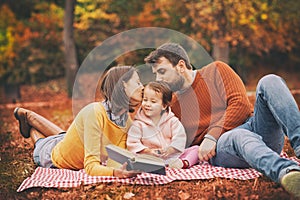 Happy love family on picnic