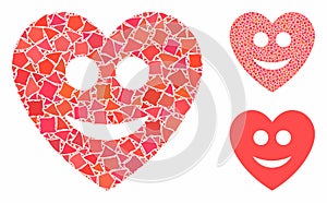 Happy love heart Composition Icon of Irregular Elements