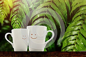 Happy Lover Coffee Cup with smiley face, Happiness and Romantic