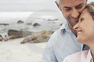 Happy Loving Couple At Beach