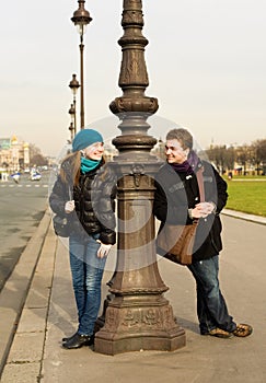 Happy loving couple in Paris