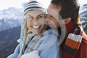 Happy Loving Couple In Warm Clothing