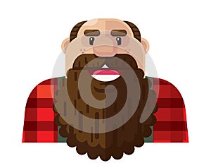 Happy Lumberjack Flat Vector Illustration Icon Avatar