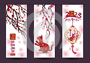 Happy lunar new year 2023, Vietnamese new year, Year of the Cat