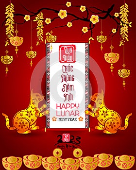 Happy lunar new year 2023, Vietnamese new year, Year of the Cat