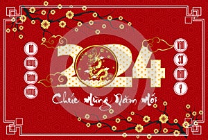 Happy lunar new year 2024, Vietnamese new year, chinese new year, Year of the Dragon