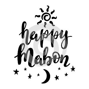 Happy Mabon - handwritten lettering quote. photo