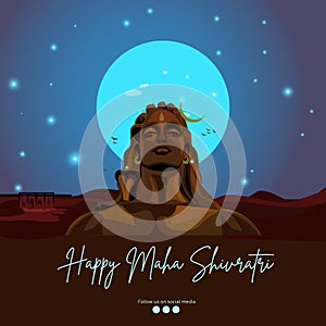 Happy maha shivratri banner design