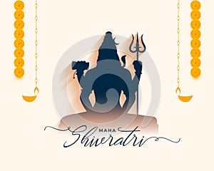 happy maha shivratri religious background with floral decor