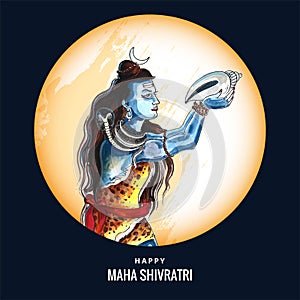 Happy maha shivratri traditional festival card background