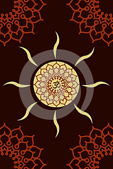Happy Mahashivratri greeting card template, abstract background, floral mandala pattern, graphic design illustration wallpaper photo