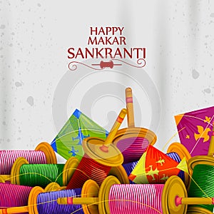 Happy Makar Sankranti background with colorful kite