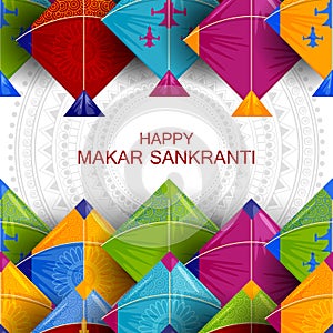 Happy Makar Sankranti background with colorful kite