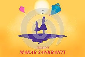 Happy Makar Sankranti background with colorful kite