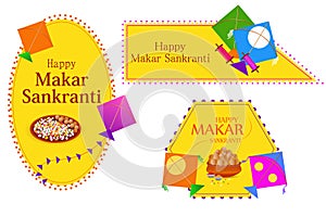 Happy Makar Sankranti background with colorful kite