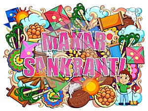 Happy Makar Sankranti festival celebration background