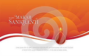 Happy Makar Sankranti Greeting Background Template