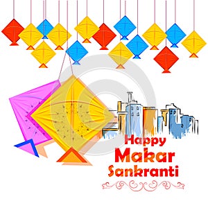 Happy Makar Sankranti holiday India festival background