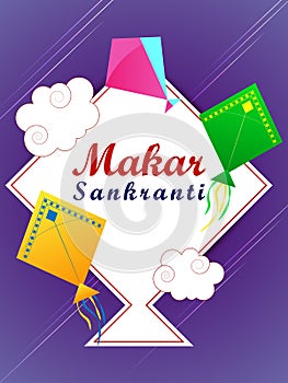 Happy Makar Sankranti holiday India festival background