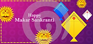 Happy Makar Sankranti holiday India festival background