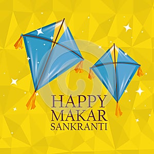 Happy makar sankranti with kites style