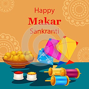 Happy Makar Sankranti religious traditional festival of India celebration background