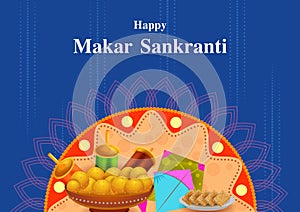Happy Makar Sankranti religious traditional festival of India celebration background