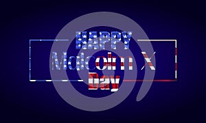 Happy Malcolm X Day Text With Usa Flag Background illustration design