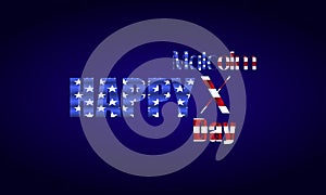 Happy Malcolm X Day Text With Usa Flag Background illustration design