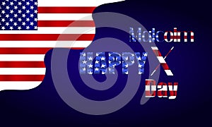 Happy Malcolm X Day Text With Usa Flag Background illustration design photo