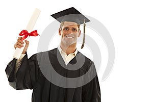 Happy male graduate