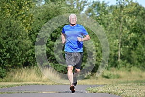 Happy Male Senior Man Running