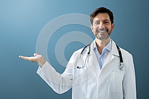 Happy Man Doctor In Labcoat Standing