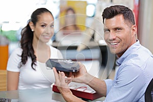 happy man during eye test
