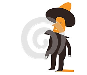 Happy man with hat. Vector.