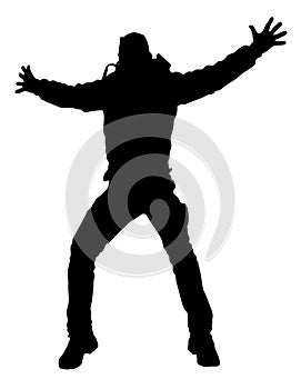 Happy Man jumping silhouette