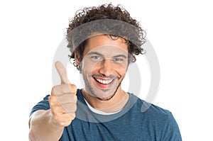 Happy Man Showing Thumb Up