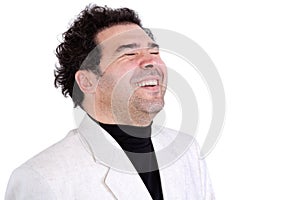 Happy man in spontaneous laughter