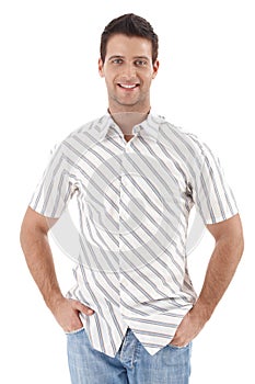 Happy man in summer shirt